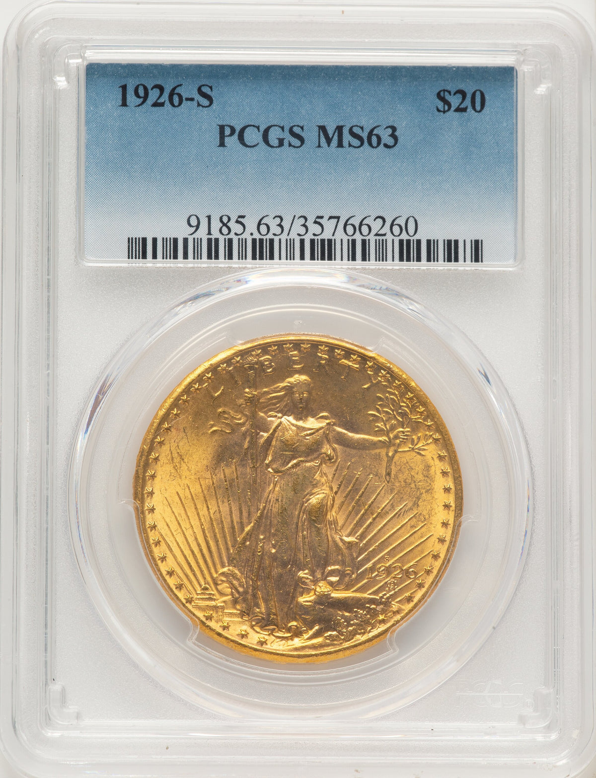 1926-S $20 Saint-Gaudens Double Eagle PCGS MS63