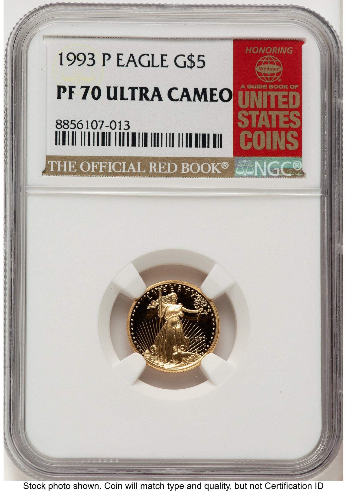 1993-P Proof Gold Eagle 1/10 oz Red Book NGC PF70