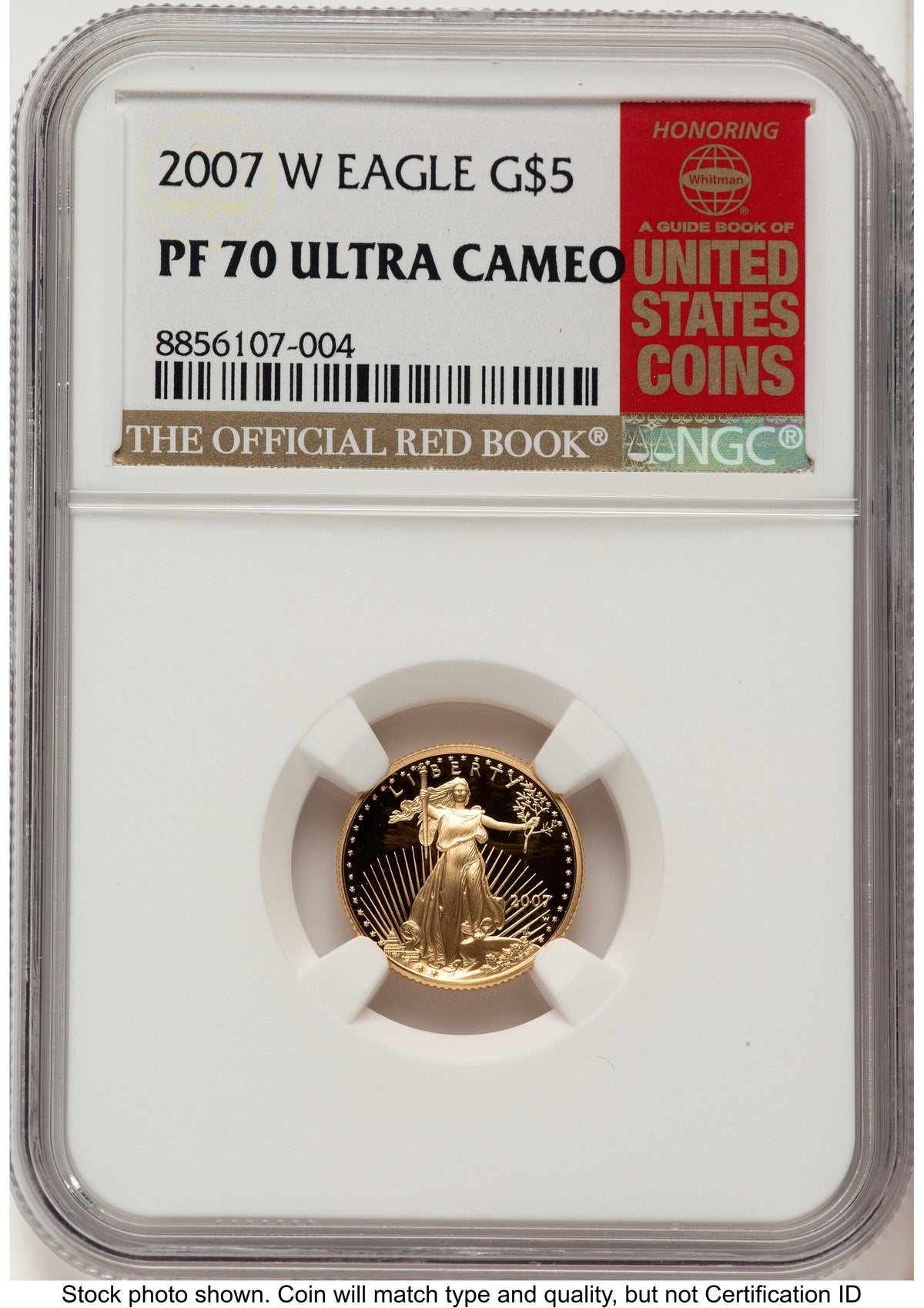 2007-W Proof Gold Eagle 1/10 oz Red Book NGC PF70
