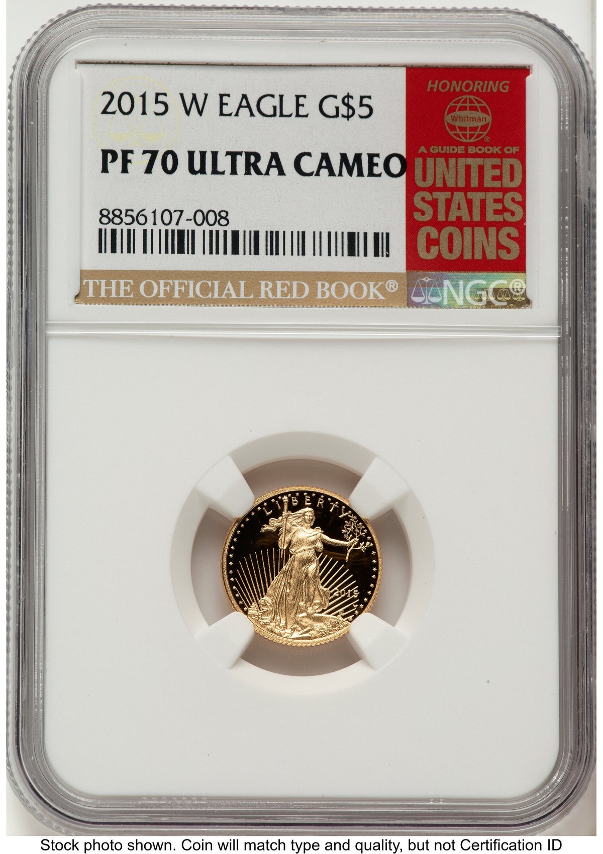 2015-W Proof Gold Eagle 1/10 oz Red Book NGC PF70