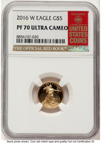 2016-W Proof Gold Eagle 1/10 oz Red Book NGC PF70