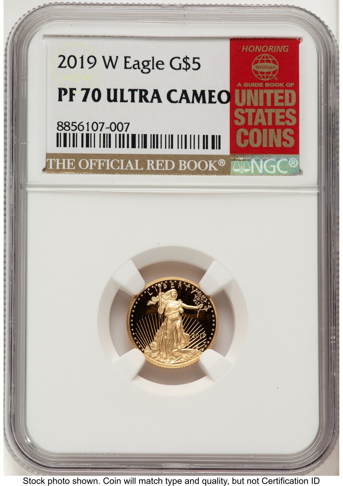 2019-W Proof Gold Eagle 1/10 oz Red Book NGC PF70