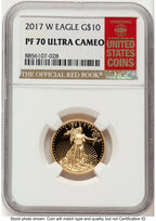 2017-W Proof Gold Eagle 1/4 oz Red Book NGC PF70