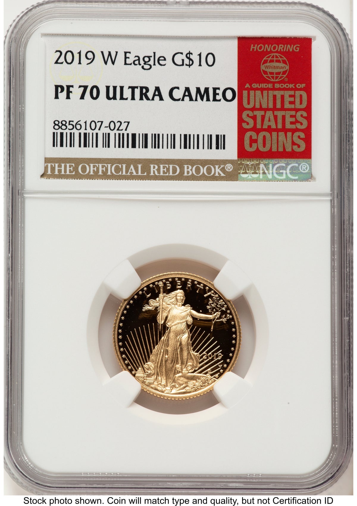 2019-W Proof Gold Eagle 1/4 oz Red Book NGC PF70