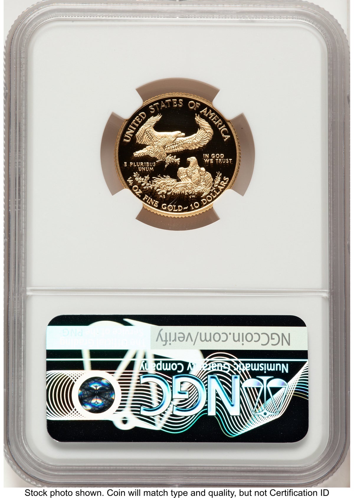 2019-W Proof Gold Eagle 1/4 oz Red Book NGC PF70