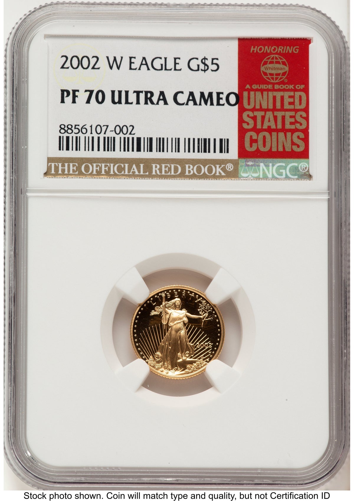 2002-W Proof Gold Eagle 1/10 oz Red Book NGC PF70