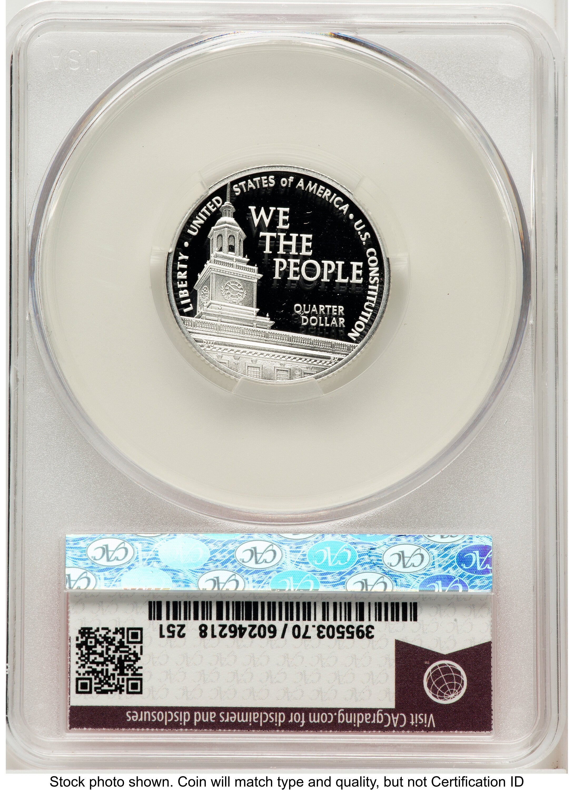 2026-S Semiquincentennial U.S. Constitution Quarter 25C First Day of Delivery Red Book CACG PR70