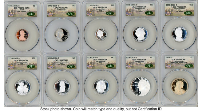 2026 10 Coin Semiquincentennial Silver Proof Set First Delivery America 250 CACG PR69