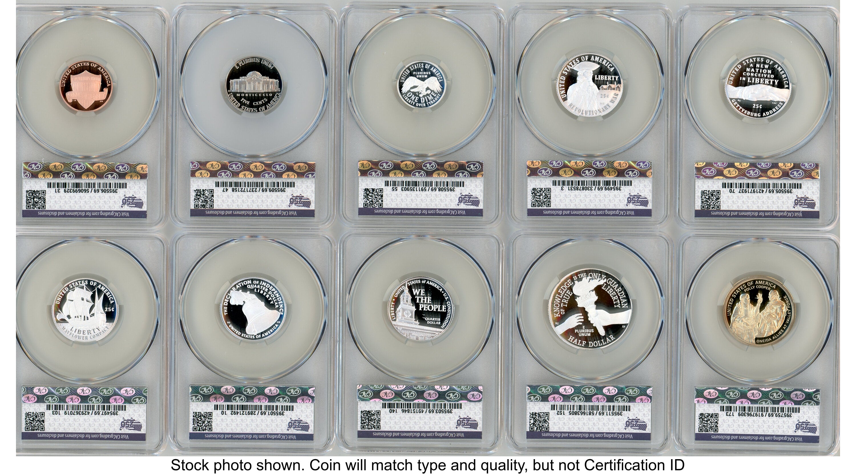 2026 10 Coin Semiquincentennial Silver Proof Set First Delivery America 250 CACG PR69