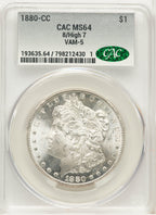1880-CC $1 VAM-5 8/7 High 7 Morgan Dollar CACG MS64