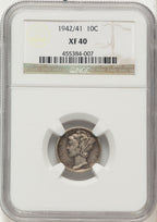 1942/1 10C FS-101 Mercury Dime NGC XF40