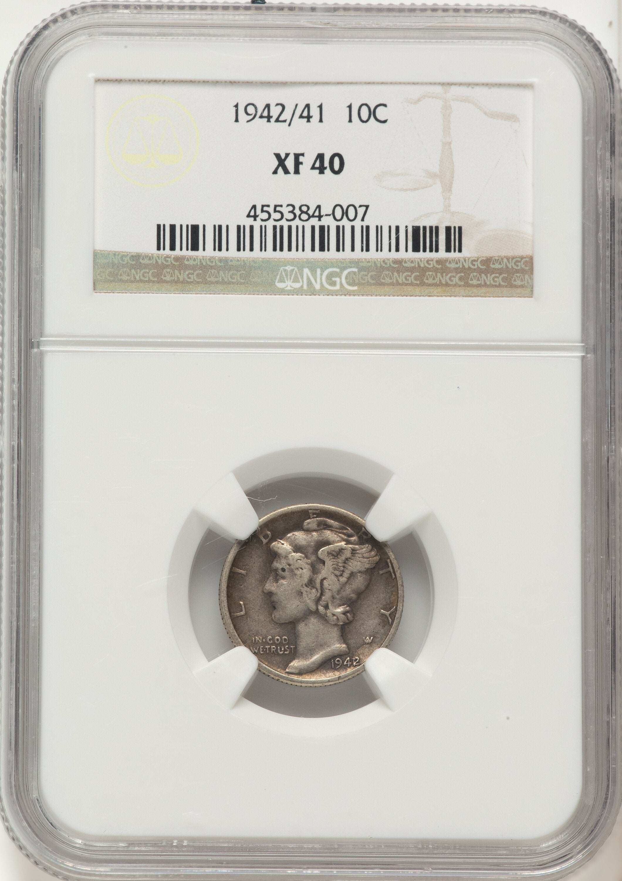 1942/1 10C FS-101 Mercury Dime NGC XF40