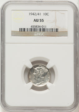 1942/1 10C FS-101 Mercury Dime NGC AU55