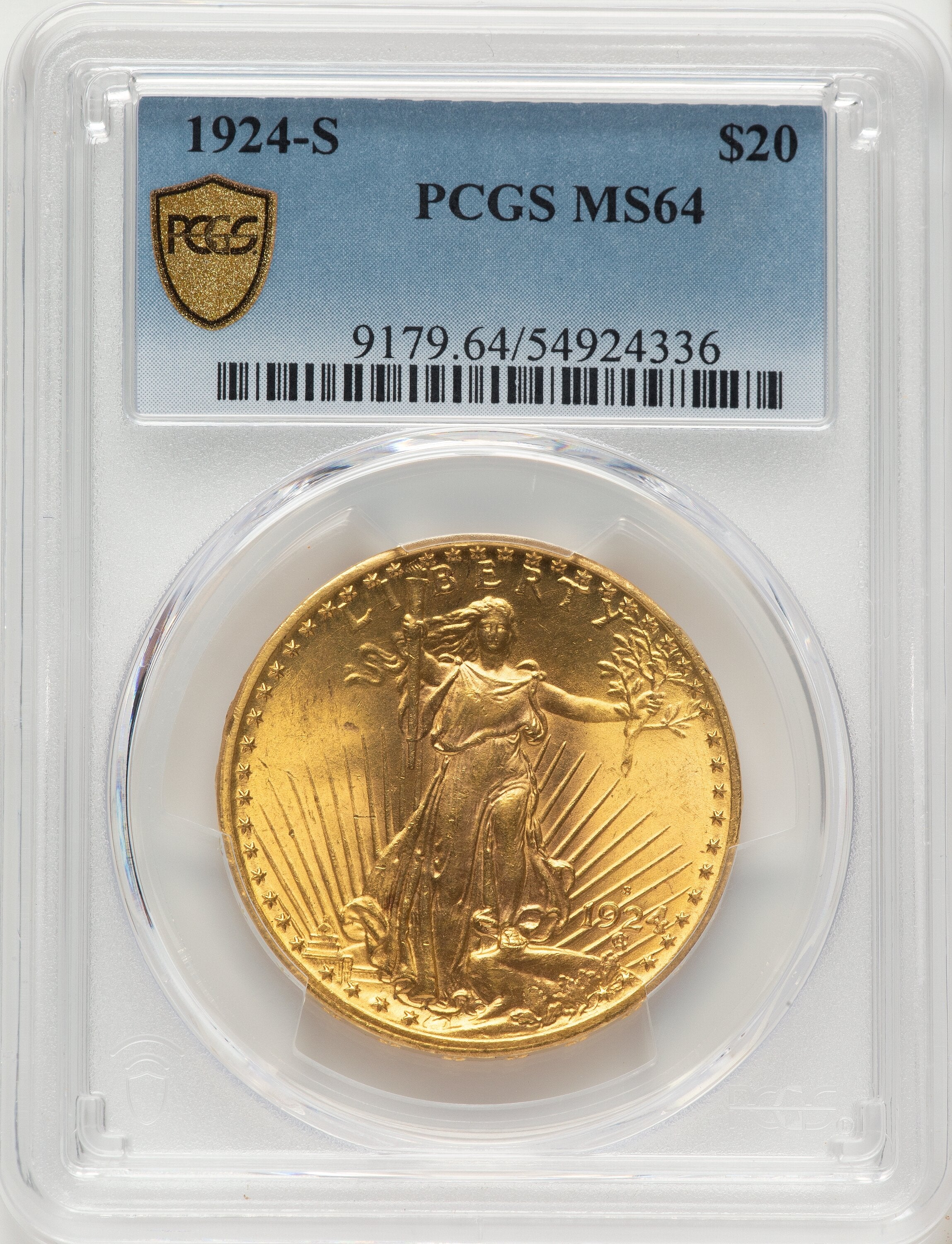 1924-S $20 Saint-Gaudens Double Eagle PCGS MS64