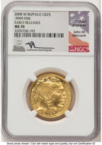 2008-W Burnished Gold Buffalo 1.85 oz ER John NGC MS70 Mercanti
