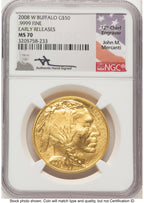 2008-W Burnished Gold Buffalo 1.85 oz ER John NGC MS70 Mercanti