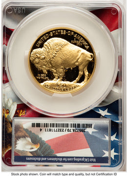 2026-W Proof Gold Buffalo 1 oz Advanced Delivery Ron Drzewucki Flag Core CACG PR70