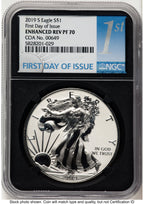 2019-S Enhanced Reverse Proof Silver Eagle 1 oz FDI 1ST NGC PF70