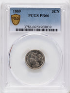 1889 3CN Proof Three Cent Nickel PCGS PR66