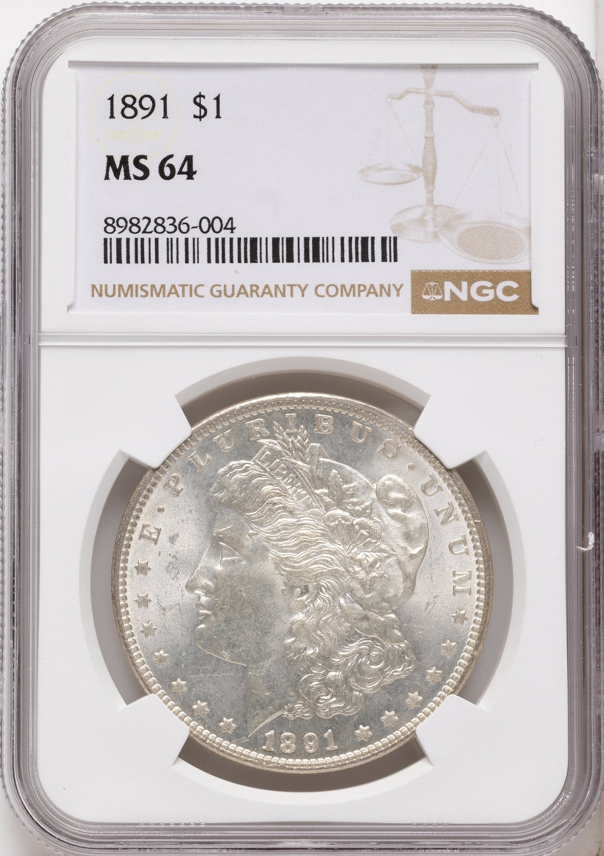 1891 NGC Secure Morgan Dollar NGC MS64