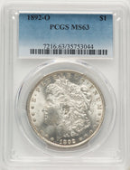 1892-O Morgan Dollar PCGS MS63