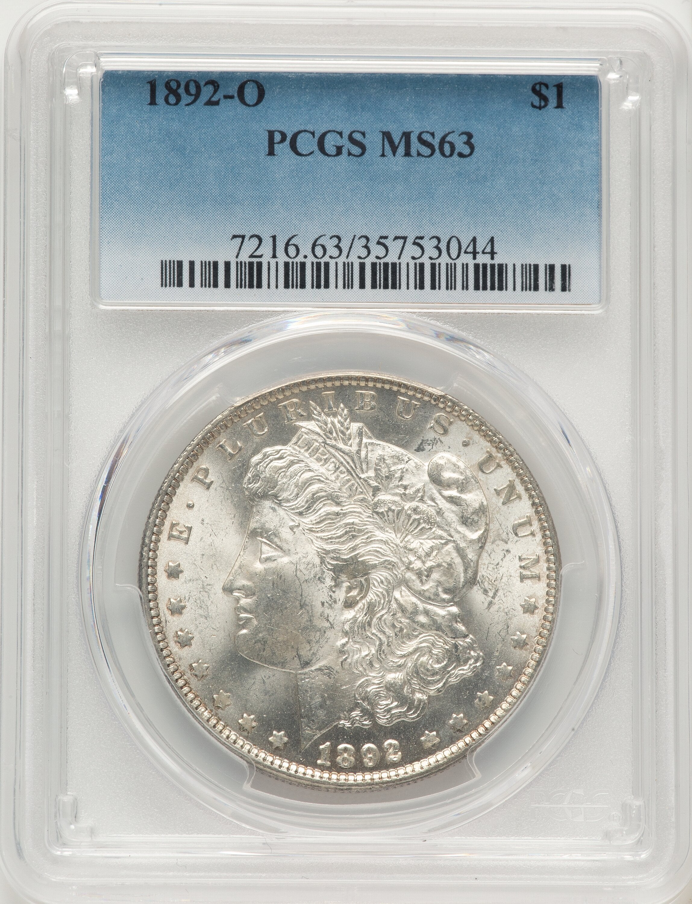 1892-O Morgan Dollar PCGS MS63