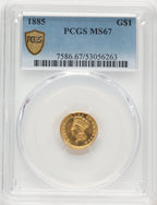 1885 G$1 Gold Dollar PCGS MS67