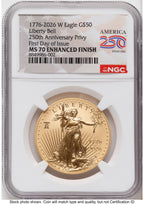 2026-W Enhanced Gold Eagle 1 oz FDI America 250 Label NGC MS70