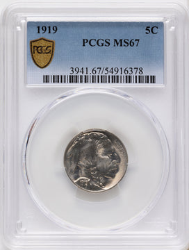 1919 5C Buffalo Nickel PCGS MS67