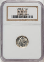 1920-D 10C FB Mercury Dime NGC MS63