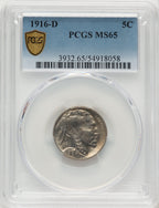 1916-D 5C Buffalo Nickel PCGS MS65