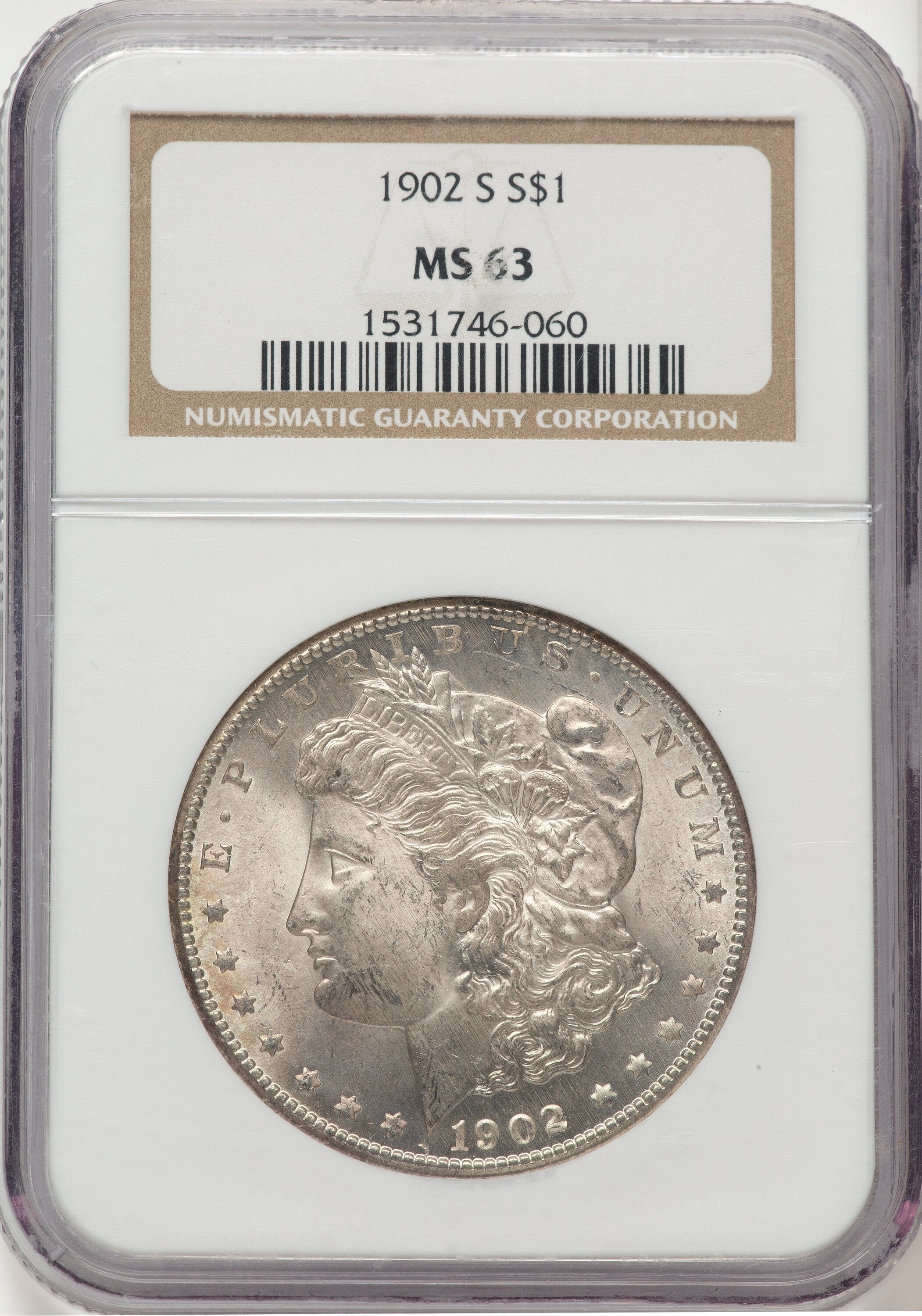1902-S Morgan Dollar NGC MS63