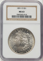 1891-O Morgan Dollar NGC MS63