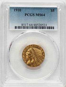 1910 $5 Indian Half Eagle PCGS MS64