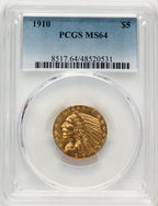 1910 $5 Indian Half Eagle PCGS MS64