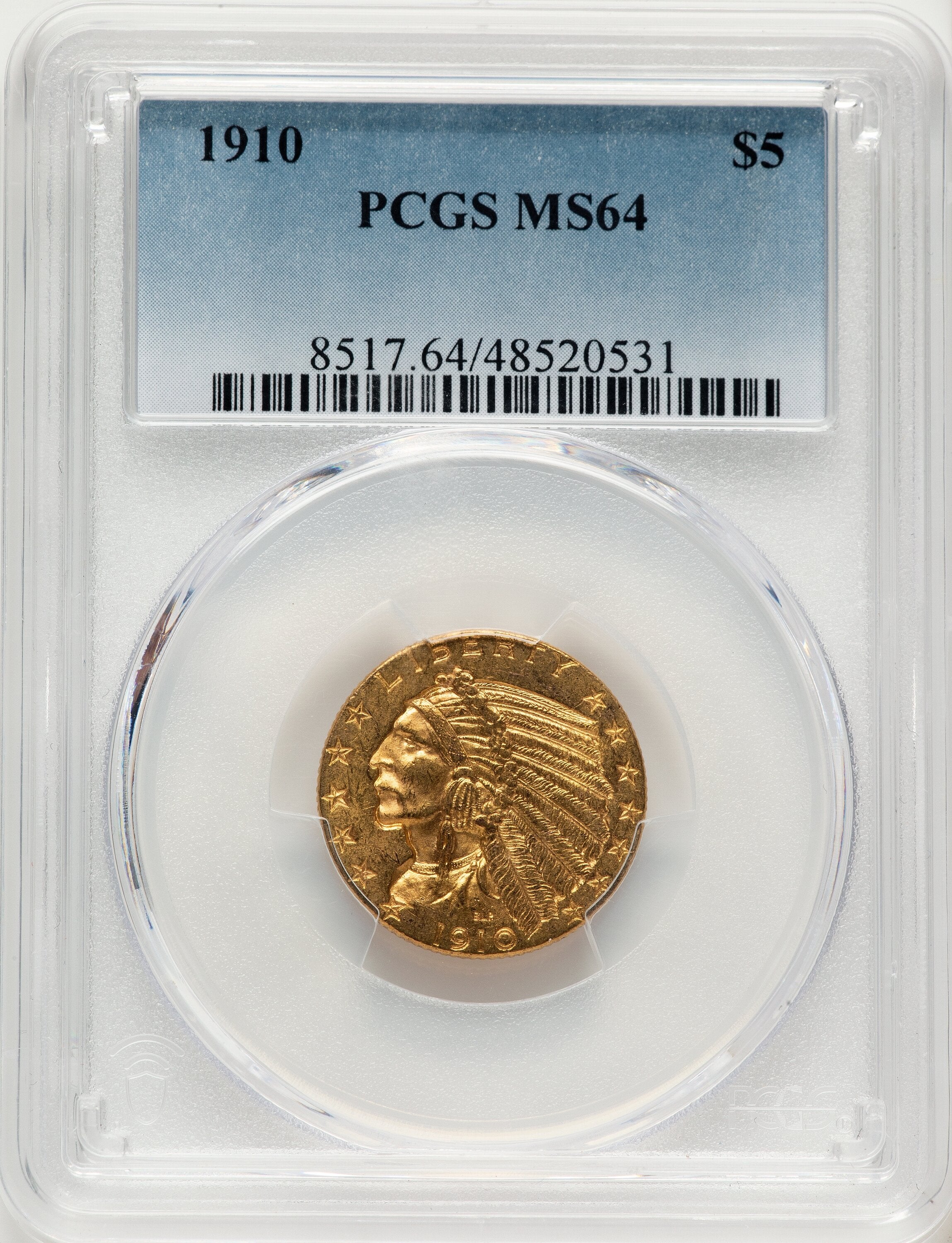 1910 $5 Indian Half Eagle PCGS MS64