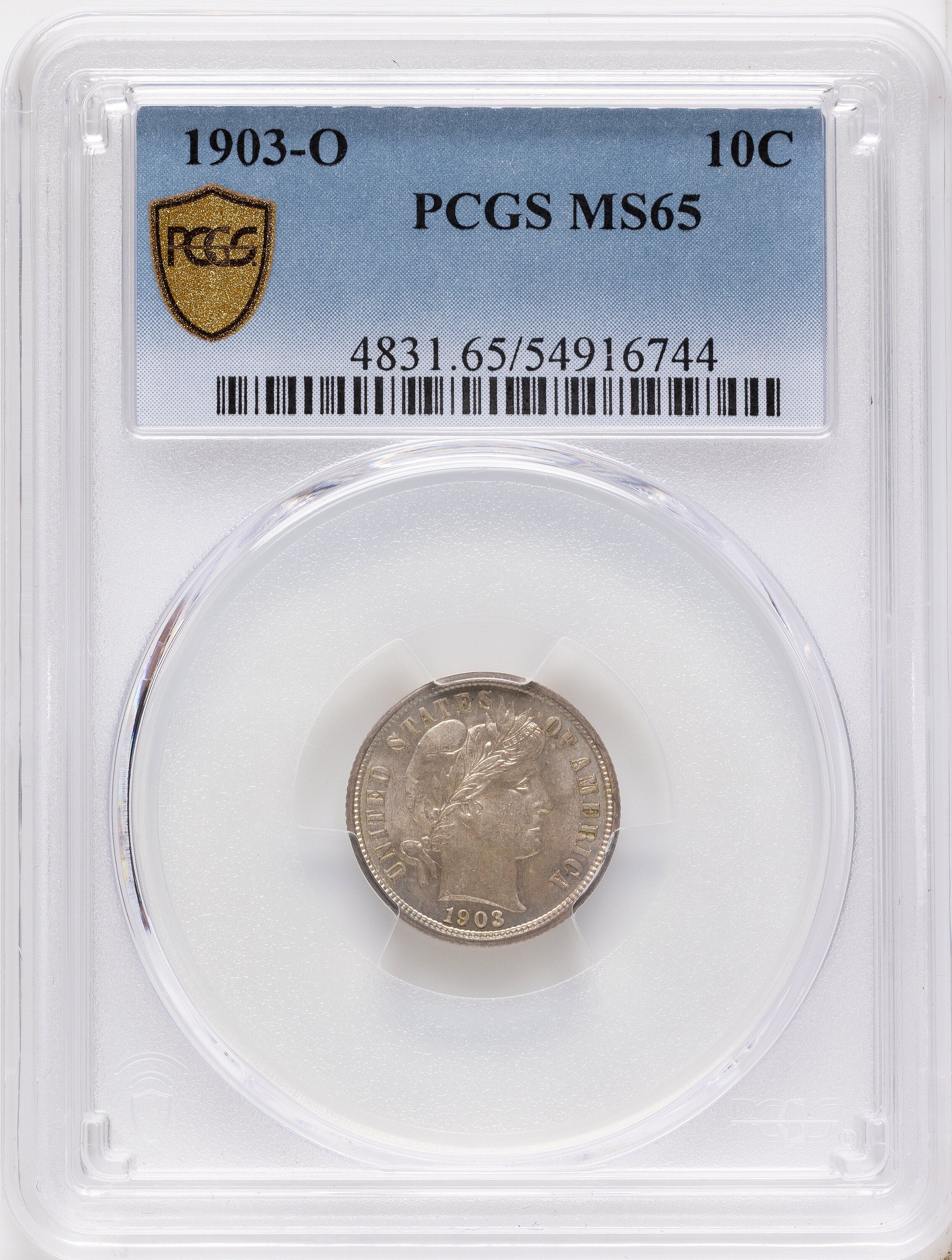 1903-O 10C Barber Dime PCGS MS65