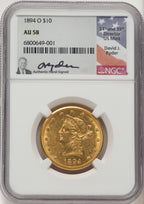 1894-O $10 Liberty Eagle NGC AU58