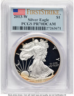 2013-W Proof Silver Eagle 1 oz FS Flag PCGS PR70
