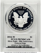 2016-W Proof Silver Eagle 1 oz Premier Label PCGS PR70