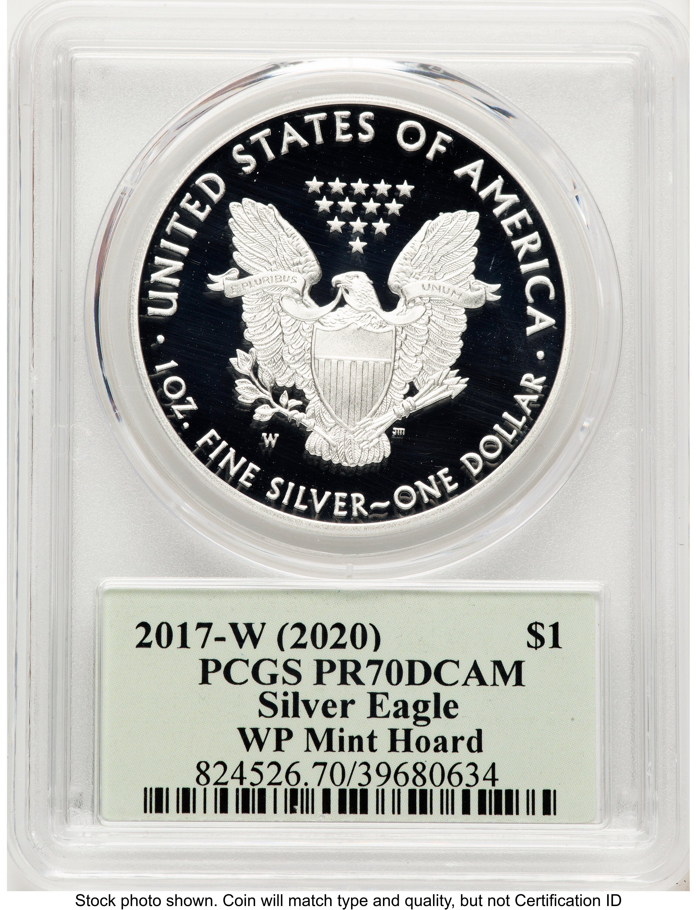 2017-W Proof Silver Eagle 1 oz WP Mint Hoard Thomas Cleveland Minuteman PCGS PR70