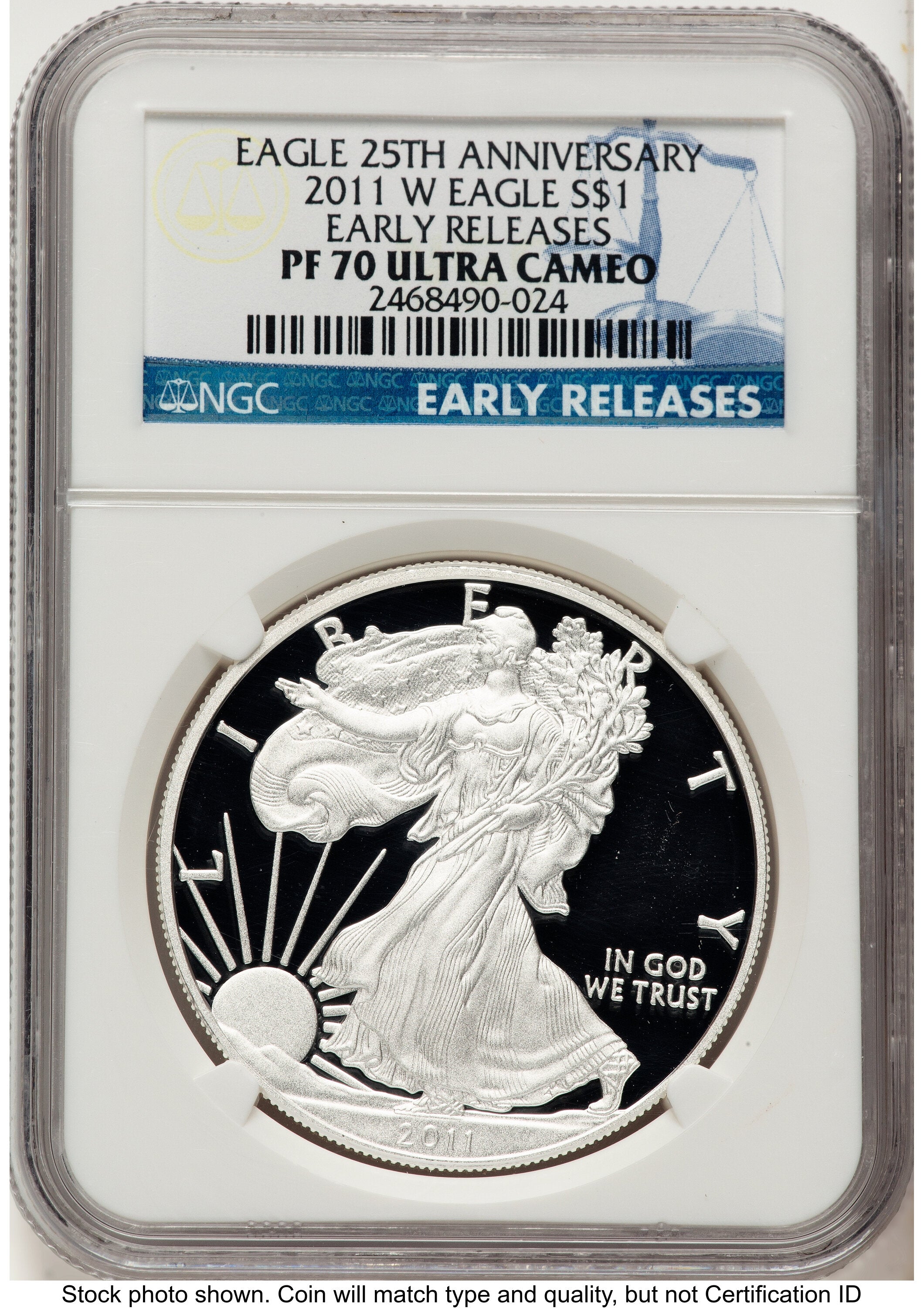 2011-W Proof Silver Eagle 1 oz ER Blue NGC PF70