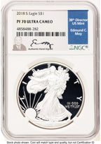 2018-S Proof Silver Eagle 1 oz NGC PF70 Ed Moy