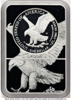 2021-W TY2 Proof Silver Eagle 1 oz Black Silver Eagle Core Overlay/Label NGC PF70
