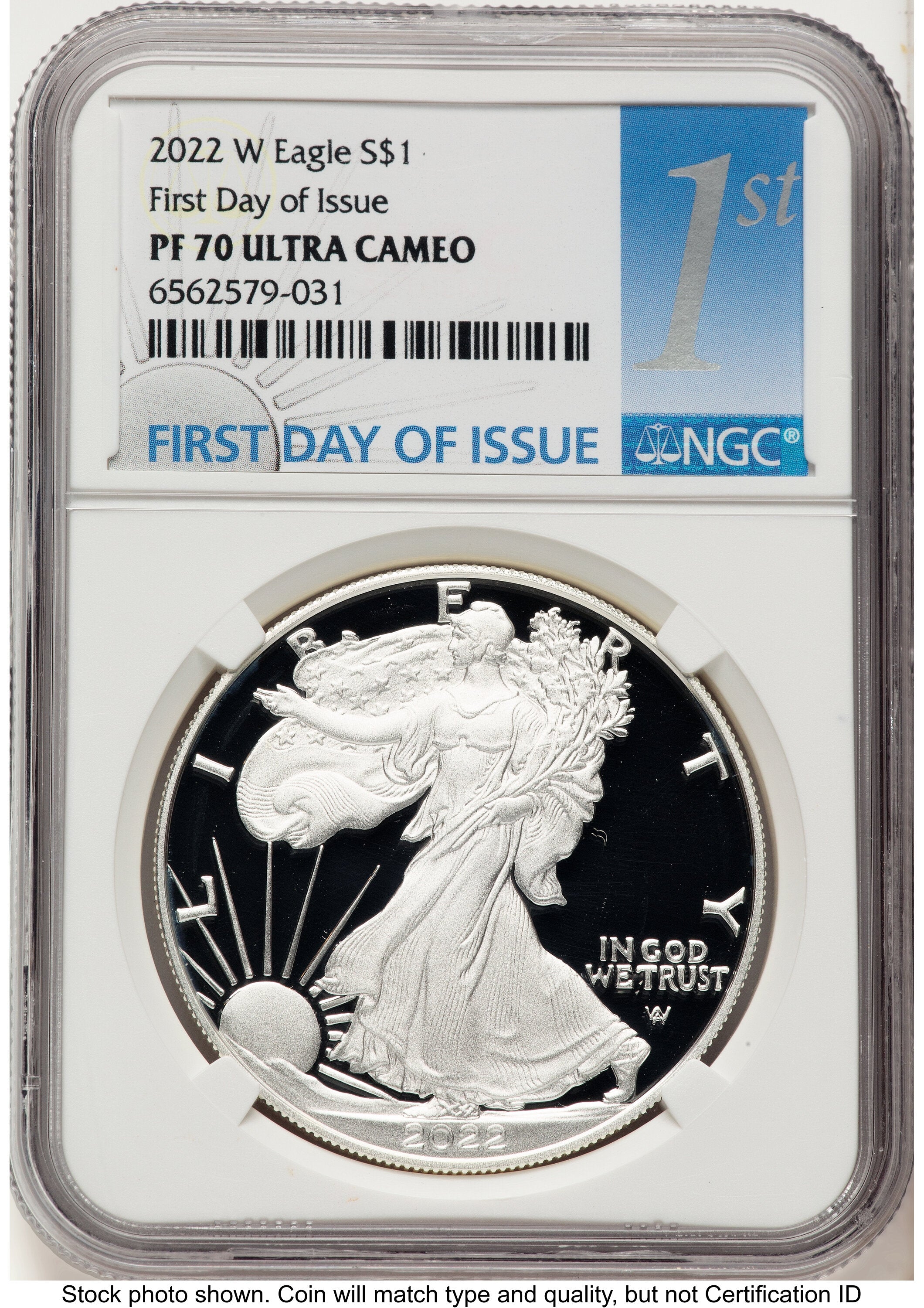 2022-W Proof Silver Eagle 1 oz FDI 1ST NGC PF70