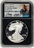 2022-S Proof Silver Eagle 1 oz AR /David J Ryder Mint Director's Series NGC PF70 Ed Moy