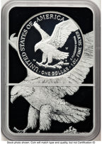 2021-S TY2 Proof Silver Eagle 1 oz Black Silver Eagle Core Overlay/Label NGC PF70