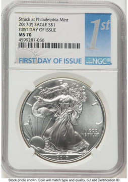 2017-(P) Silver Eagle FDI 1ST NGC MS70