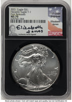 2021 Silver Eagle Type 1 FR Elizabeth Jones NGC MS70