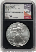 2021-(P) Silver Eagle Type 1 Emergency Production FDI John NGC MS70 Mercanti